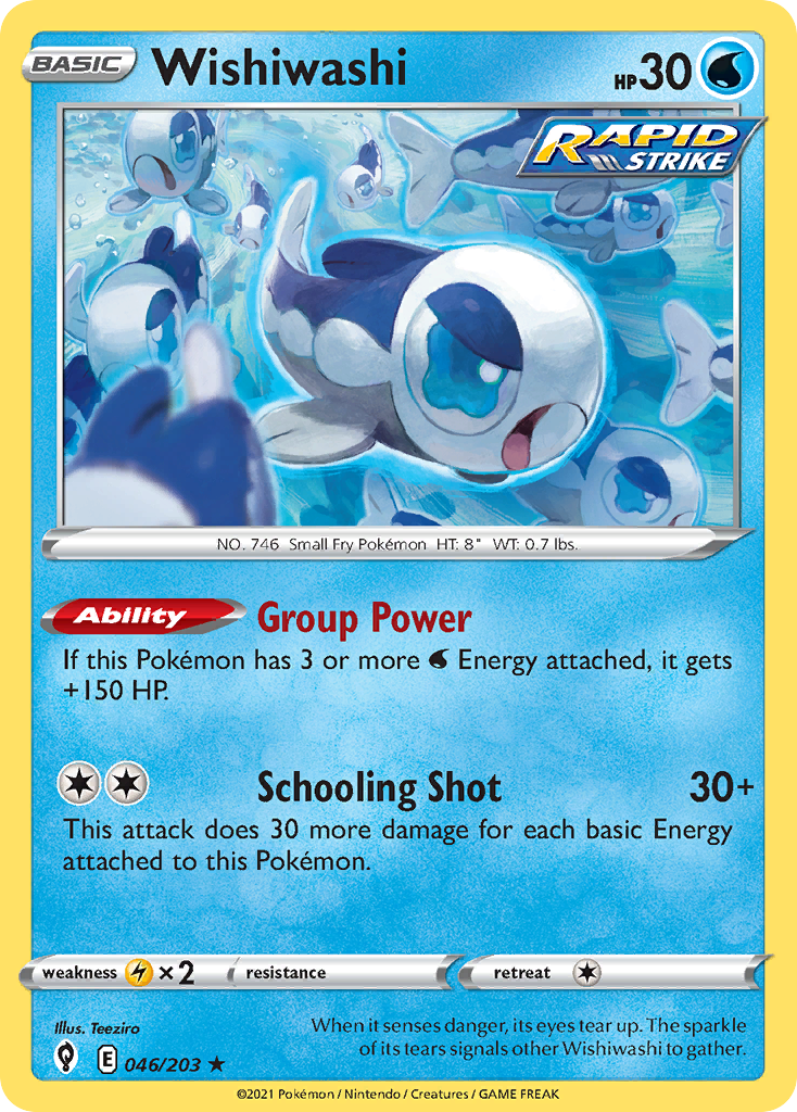 Wishiwashi 46 Evolving Skies Pokémon card