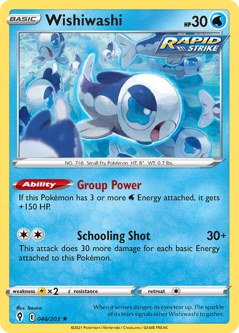 Wishiwashi 46 Evolving Skies Pokémon card