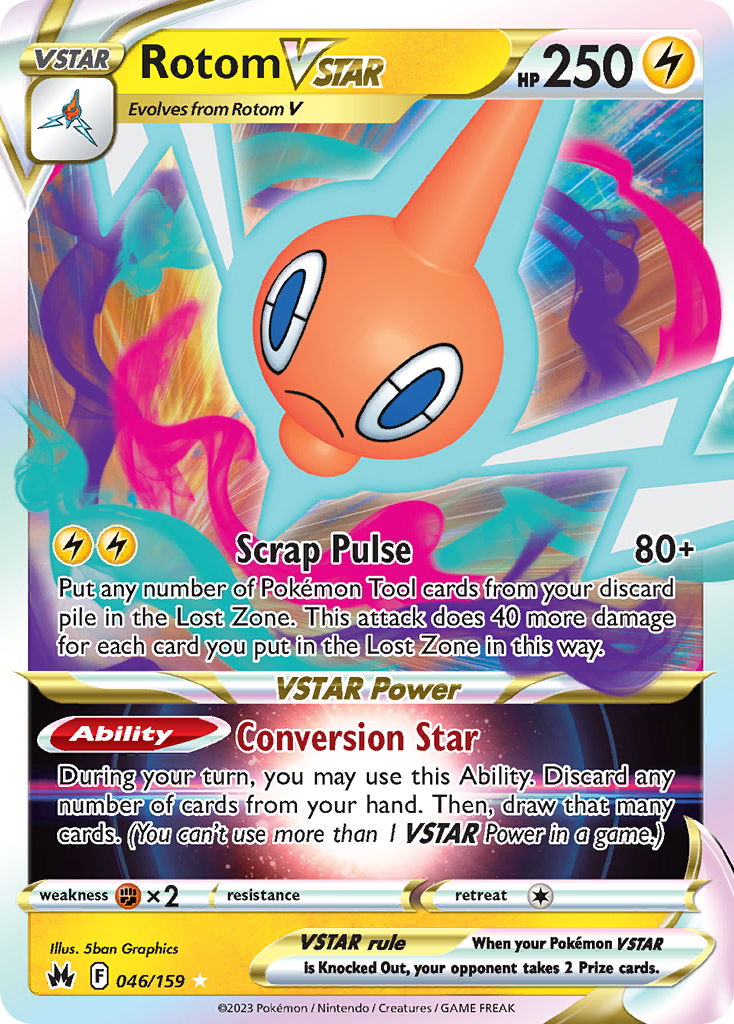 Rotom VSTAR 46 Crown Zenith Pokémon card