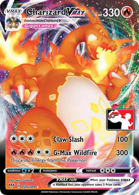 Charizard VMAX - 020/198 - Prize Pack Series One — Play! Pokémon stamped prize pack card