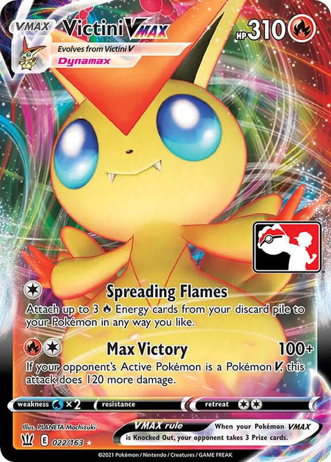 Victini VMAX - 022/073 - Prize Pack Series One — Play! Pokémon stamped prize pack card