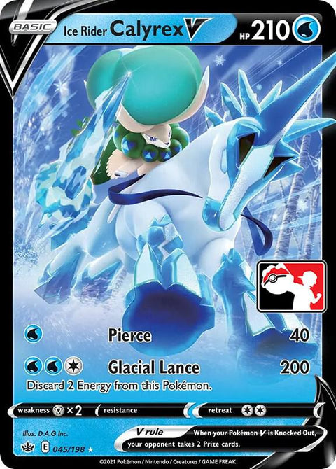 Ice Rider Calyrex V - 045/198 - Prize Pack Series Two — Play! Pokémon stamped prize pack card