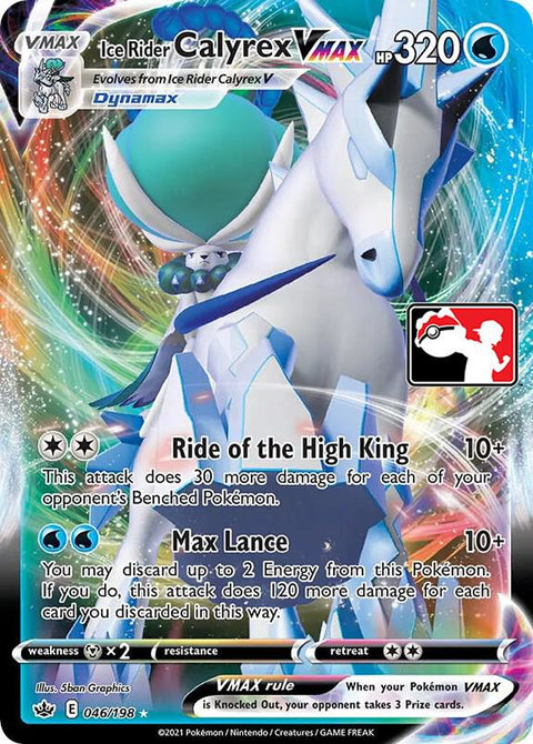 Ice Rider Calyrex VMAX - 046/198 - Prize Pack Series One — Play! Pokémon stamped prize pack card
