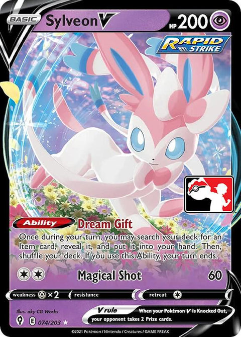 Sylveon V - 074/198 - Prize Pack Series One — Play! Pokémon stamped prize pack card