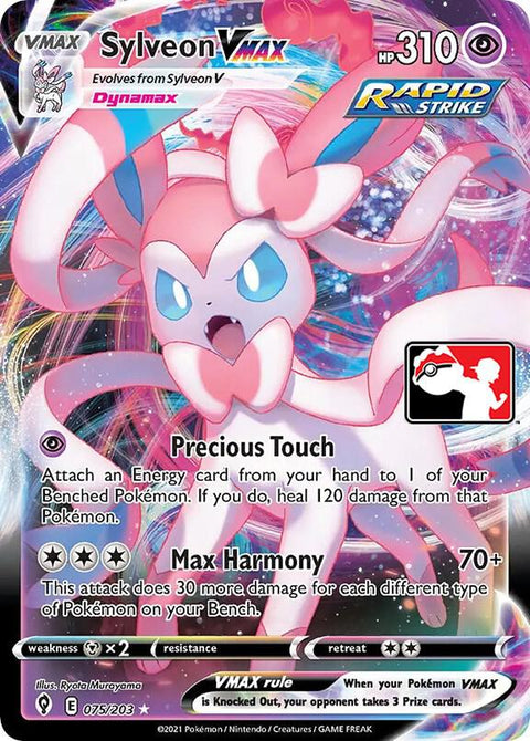Sylveon VMAX - 075/198 - Prize Pack Series Two — Play! Pokémon stamped prize pack card
