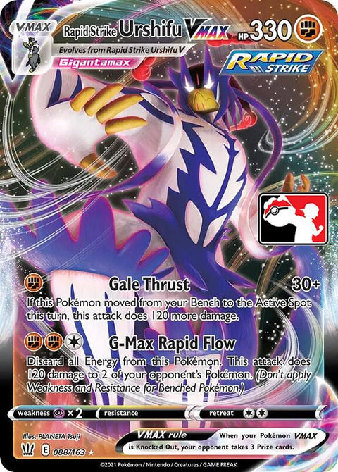 Rapid Strike Urshifu VMAX - 088/198 - Prize Pack Series One — Play! Pokémon stamped prize pack card