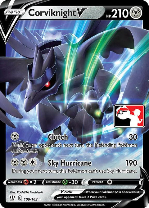 Corviknight V - 109/192 - Prize Pack Series One — Play! Pokémon stamped prize pack card