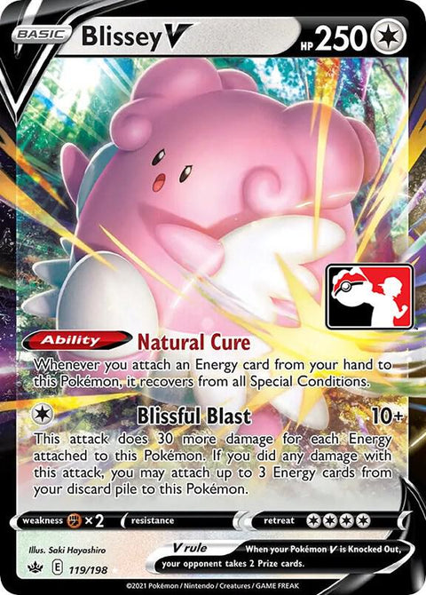 Blissey V - 119/198 - Prize Pack Series Two — Play! Pokémon stamped prize pack card