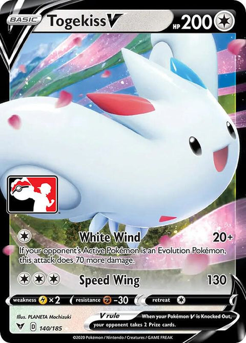 Togekiss V - 140/198 - Prize Pack Series One — Play! Pokémon stamped prize pack card