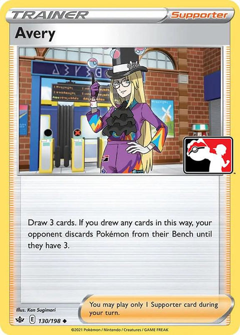 Avery - 130/163 - Prize Pack Series One — Play! Pokémon stamped prize pack card