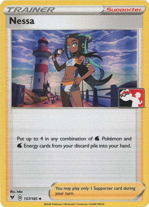 Nessa - 157/198 - Prize Pack Series One — Play! Pokémon stamped prize pack card