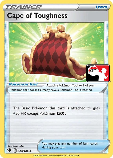 Cape of Toughness - 160/189 - Prize Pack Series One — Play! Pokémon stamped prize pack card
