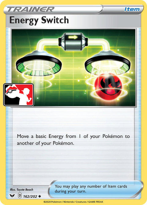 Energy Switch - 162/202 - Prize Pack Series Two — Play! Pokémon stamped prize pack card