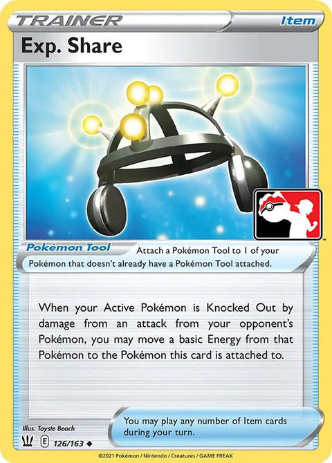 Exp. Share - 126/163 - Prize Pack Series One — Play! Pokémon stamped prize pack card