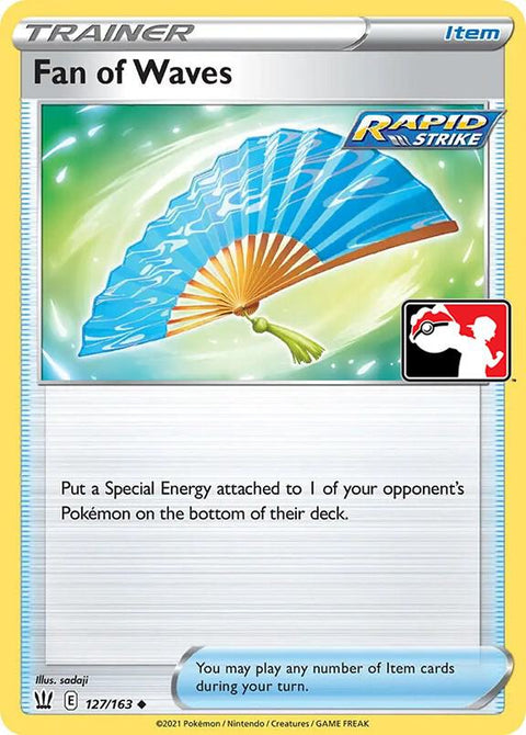 Fan of Waves - 127/163 - Prize Pack Series Two — Play! Pokémon stamped prize pack card