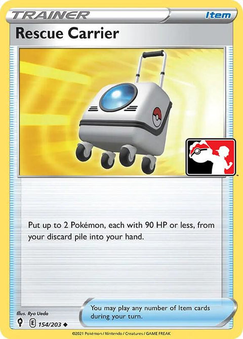 Rescue Carrier - 154/203 - Prize Pack Series Two — Play! Pokémon stamped prize pack card