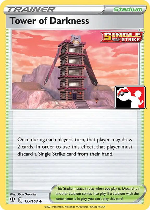 Tower of Darkness - 137/172 - Prize Pack Series Two — Play! Pokémon stamped prize pack card
