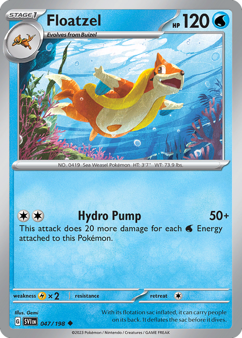 Floatzel 47 Scarlet & Violet Pokémon card