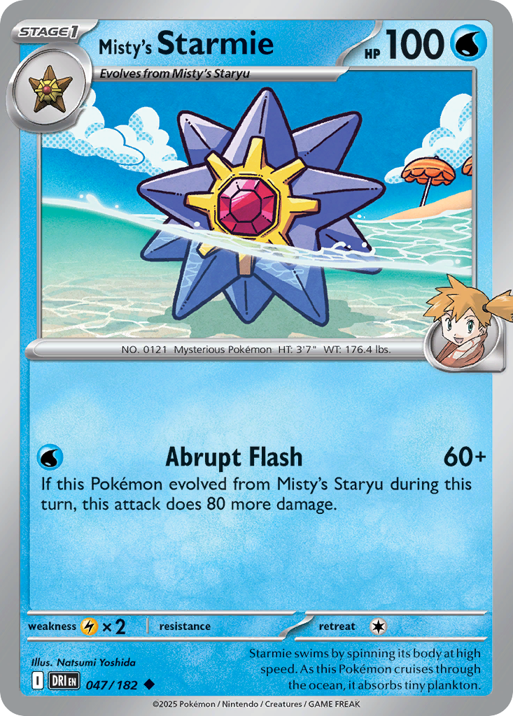 Misty's Starmie 47 Destined Rivals Pokémon card
