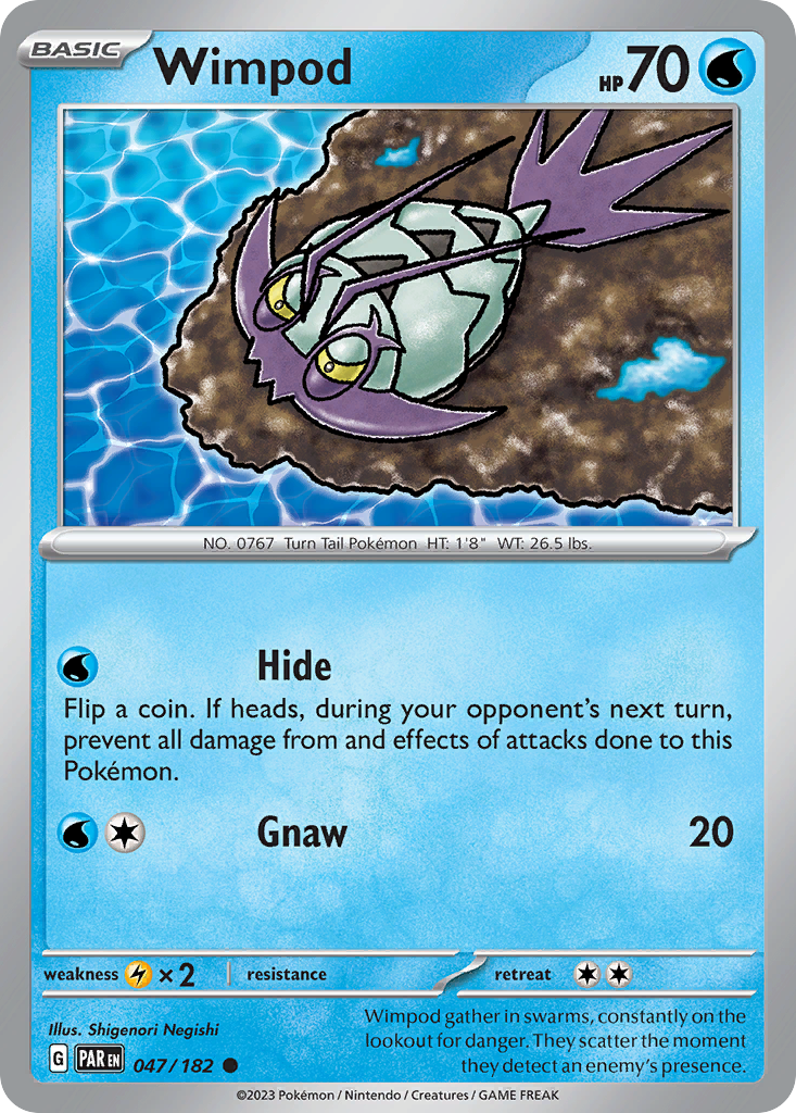 Wimpod 47 Paradox Rift Pokémon card