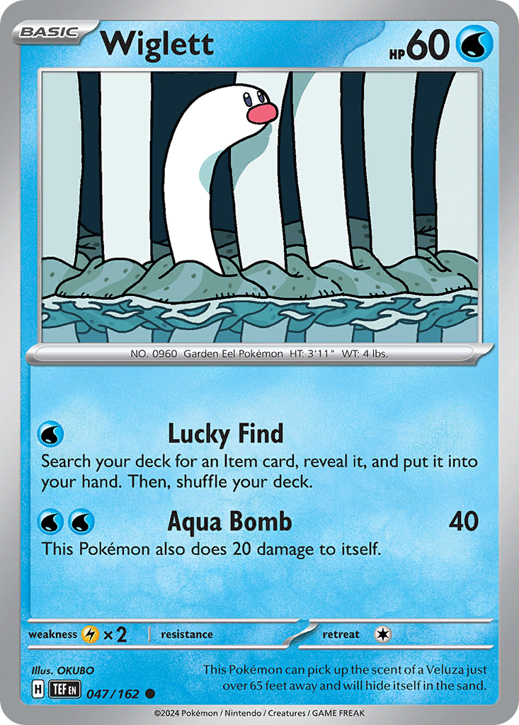 Wiglett 47 Temporal Forces Pokémon card