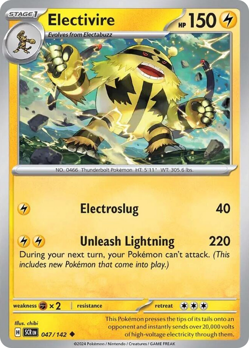 Electivire 47 Stellar Crown Pokémon card