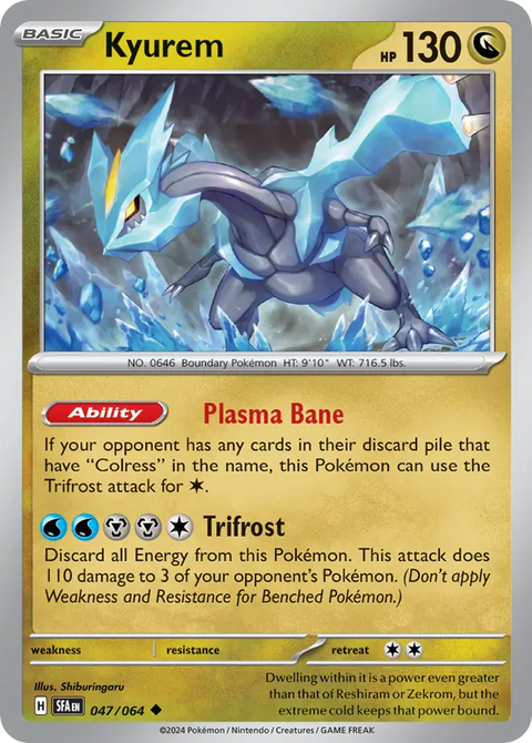 Kyurem 47 Shrouded Fable Pokémon card