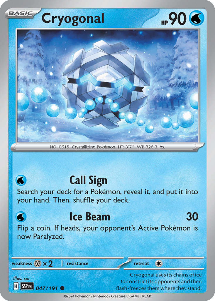 Cryogonal 47 Surging Sparks Pokémon card