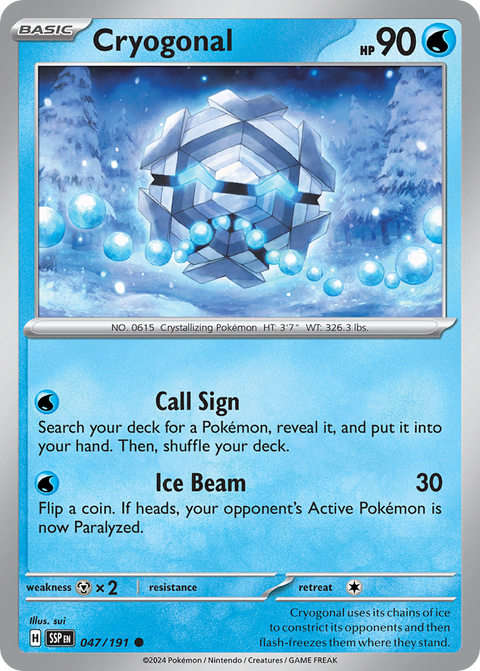 Cryogonal 47 Surging Sparks Pokémon card