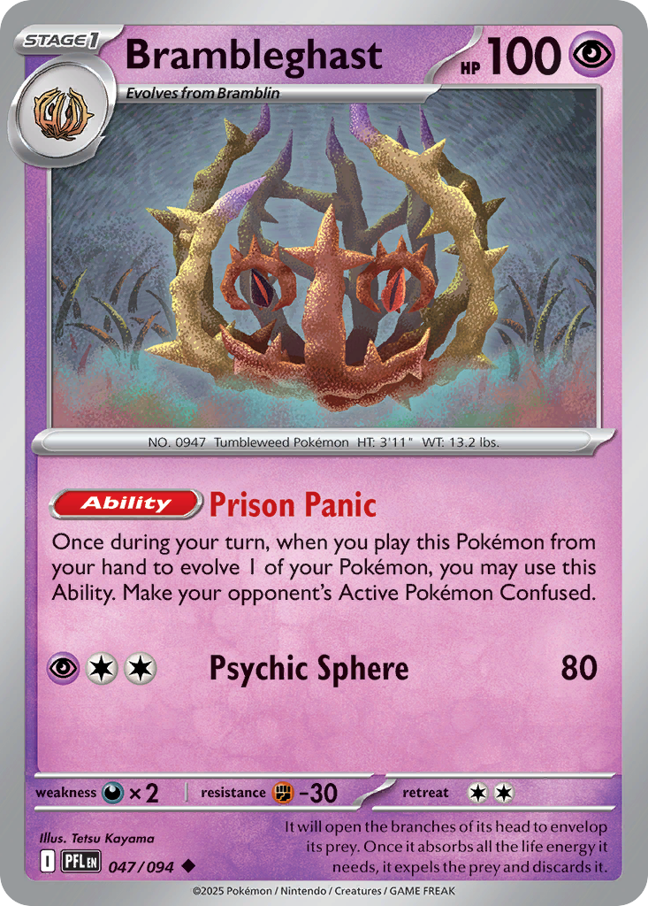 Brambleghast 47 Phantasmal Flames Pokémon card