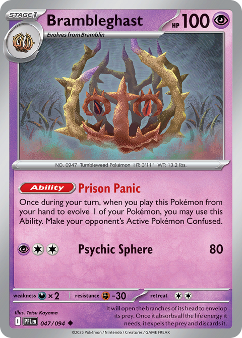Brambleghast 47 Phantasmal Flames Pokémon card