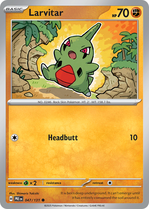 Larvitar 47 Prismatic Evolutions Pokémon card