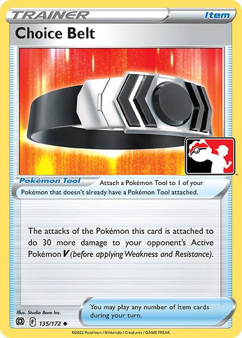 Choice Belt - 135/172 - Prize Pack Series Two — Play! Pokémon stamped prize pack card
