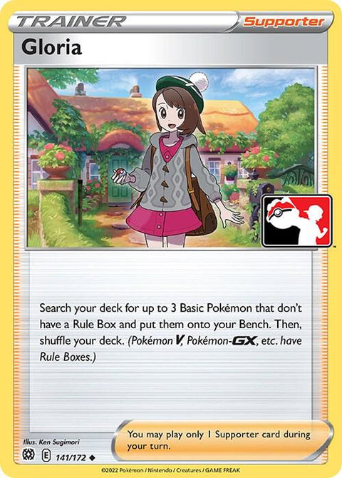 Gloria - 141/172 - Prize Pack Series Two — Play! Pokémon stamped prize pack card
