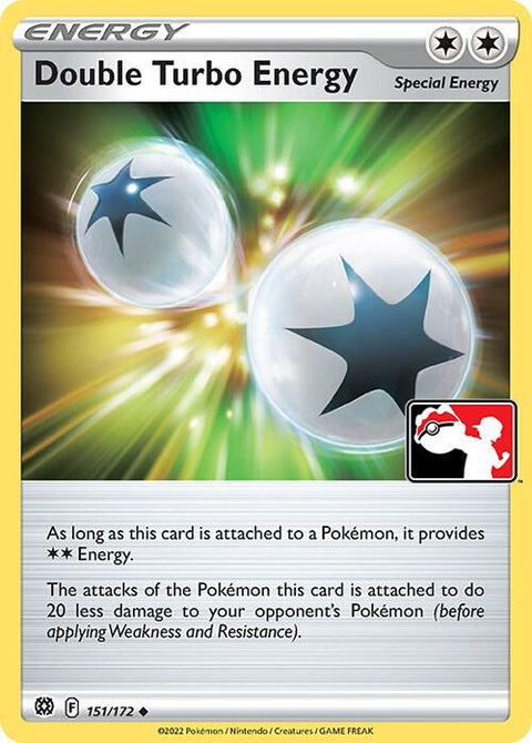 Double Turbo Energy - 151/172 - Prize Pack Series Two — Play! Pokémon stamped prize pack card