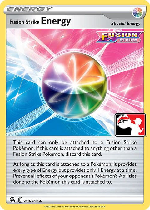 Fusion Strike Energy - 244/264 - Prize Pack Series Two — Play! Pokémon stamped prize pack card