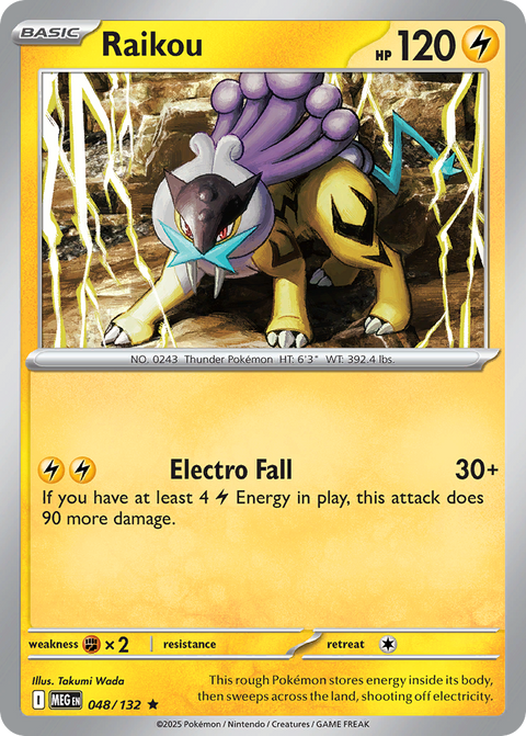 Raikou 48 Mega Evolution Pokémon card