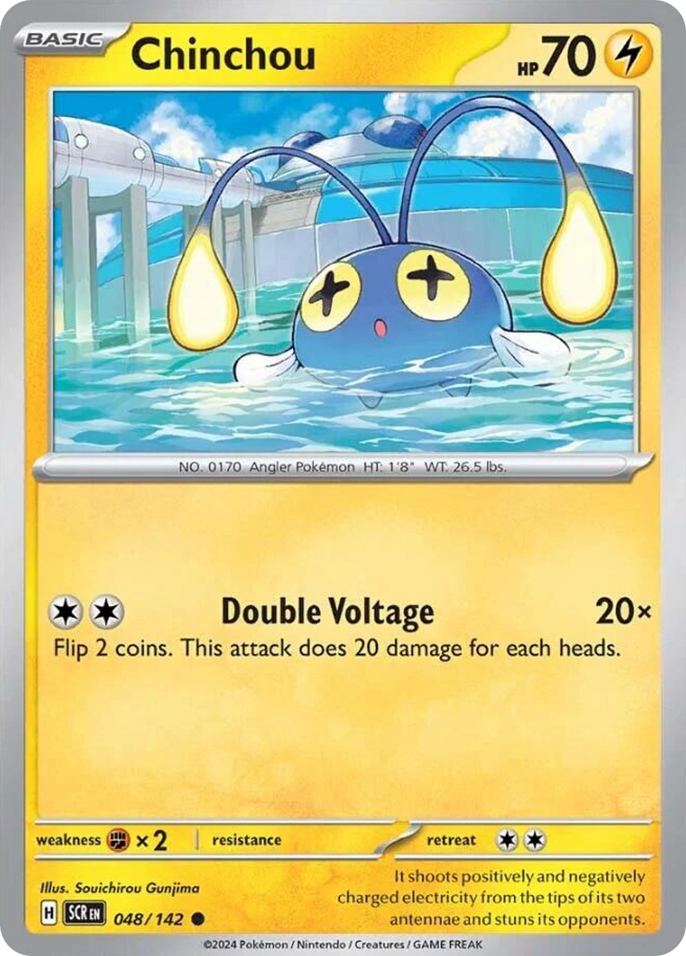 Chinchou 48 Stellar Crown Pokémon card
