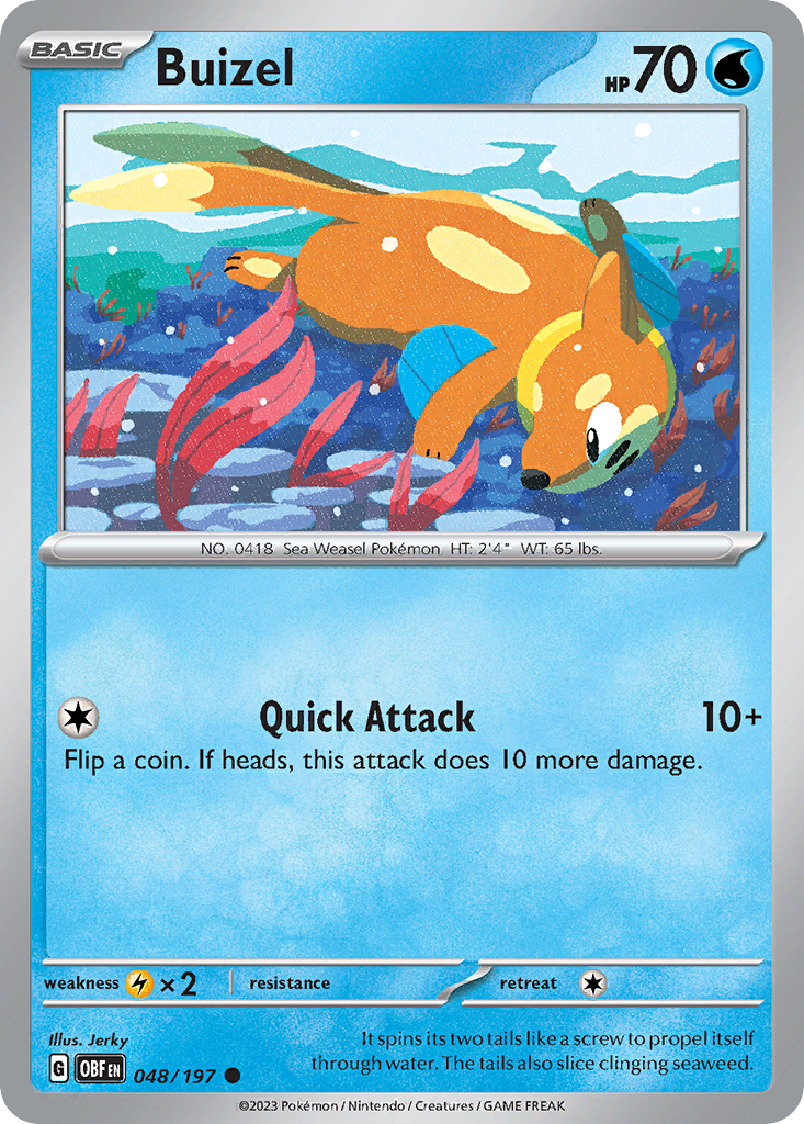 Buizel 48 Obsidian Flames Pokémon card