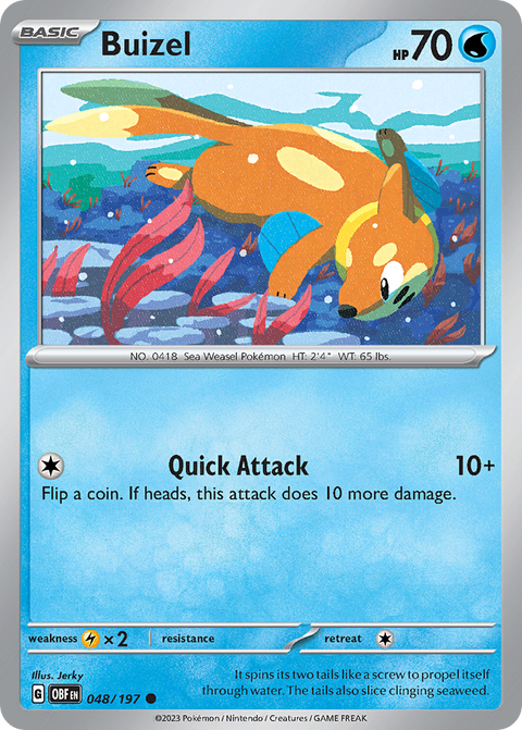 Buizel 48 Obsidian Flames Pokémon card