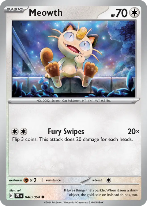 Meowth 48 Shrouded Fable Pokémon card