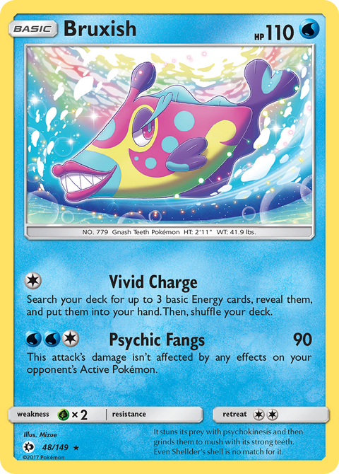 Bruxish 48 Sun & Moon Pokémon card