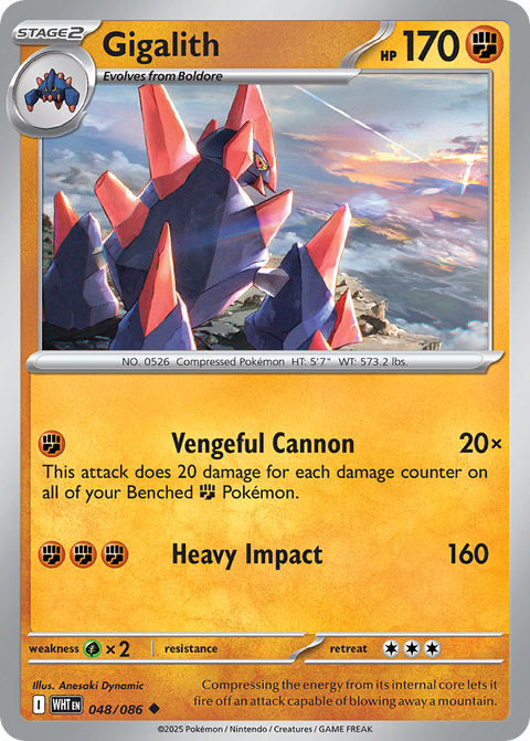Gigalith 48 White Flare Pokémon card