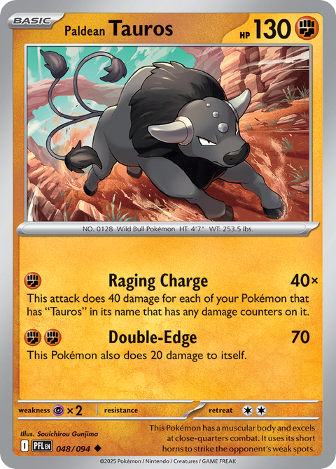 Paldean Tauros 48 Phantasmal Flames Pokémon card