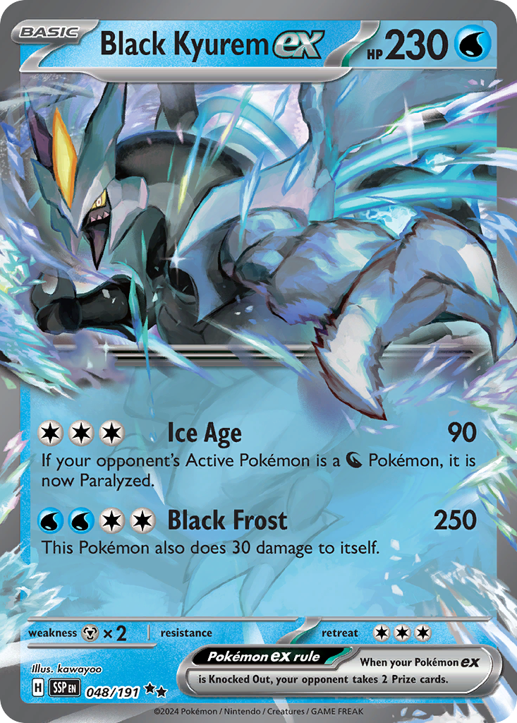 Black Kyurem ex 48 Surging Sparks Pokémon card