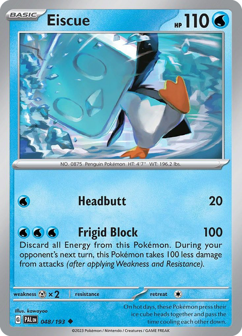 Eiscue 48 Paldea Evolved Pokémon card
