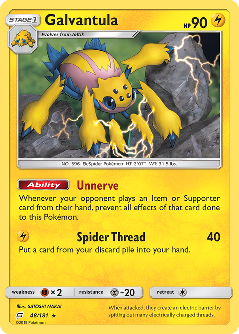 Galvantula 48 Team Up Pokémon card