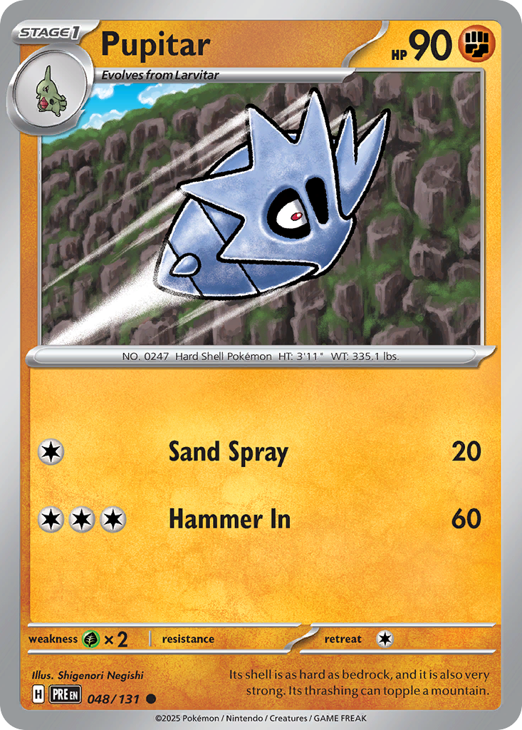 Pupitar 48 Prismatic Evolutions Pokémon card