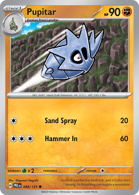 Pupitar 48 Prismatic Evolutions Pokémon card