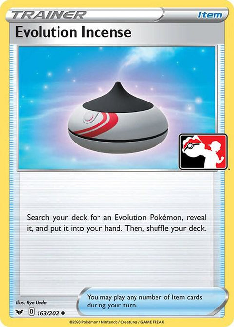 Evolution Incense - 163/202 - Prize Pack Series One — Play! Pokémon stamped prize pack card
